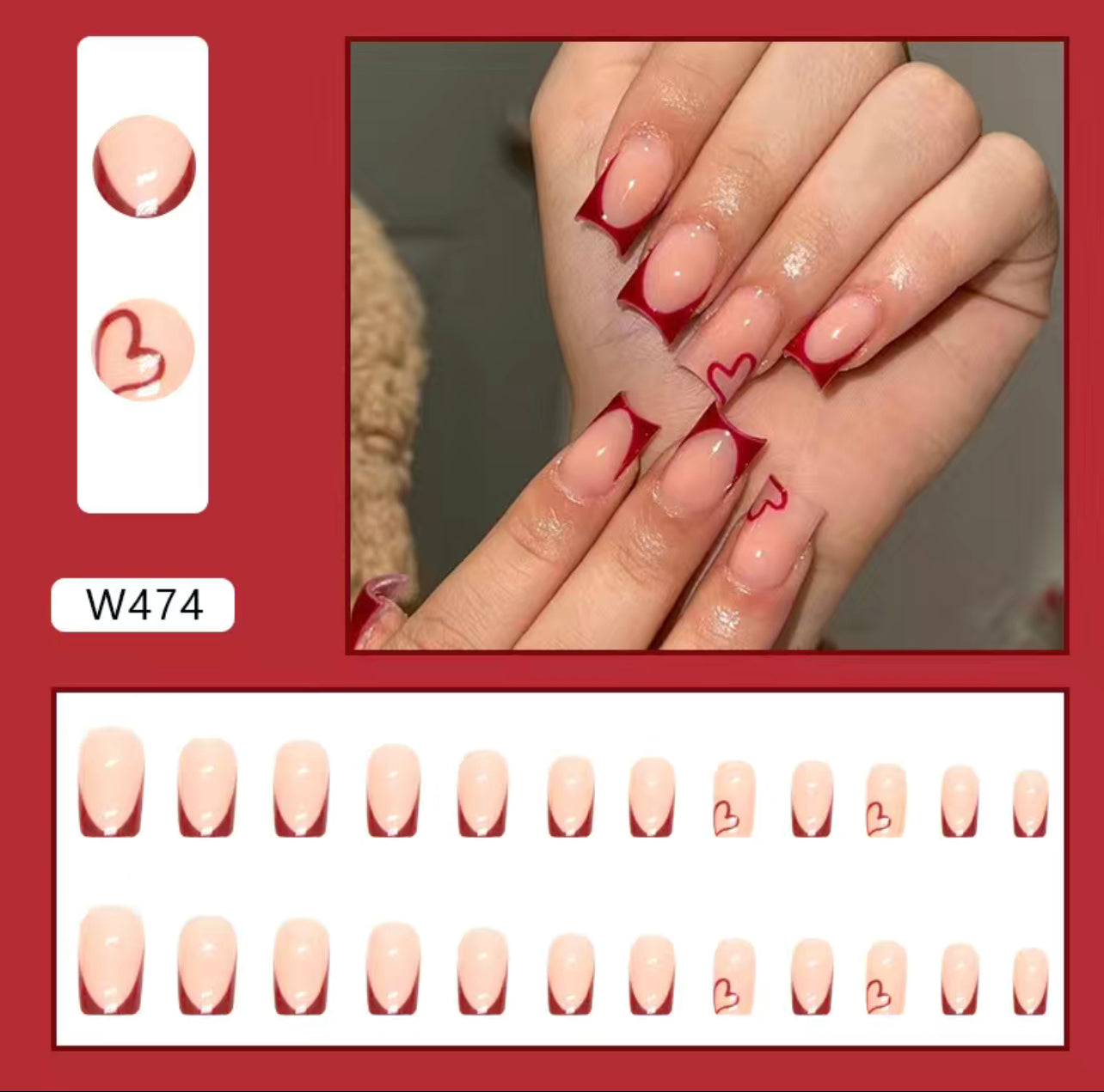 Red French Press Ons, Classy Manicure, Old Money Style, Stylish Set of  Acrylic Like Nails, Gel Instant Mani for Women, Work, Party, Holidays - Etsy